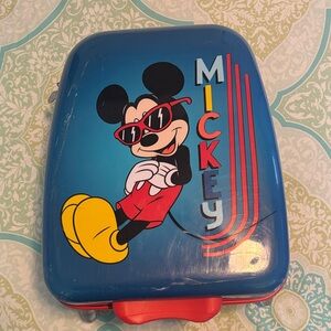 Disney Mickey Mouse American Tourist Blue and Yellow Suitcase